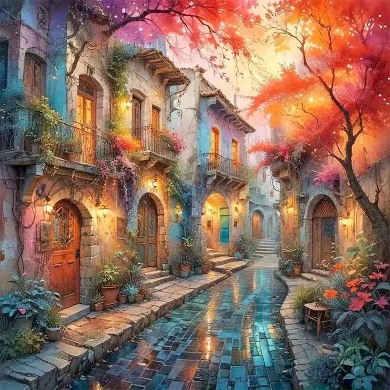 RUOPOTY 5d Diamond Painting Wa - Resin Art Wallpaper ulasan dan harga