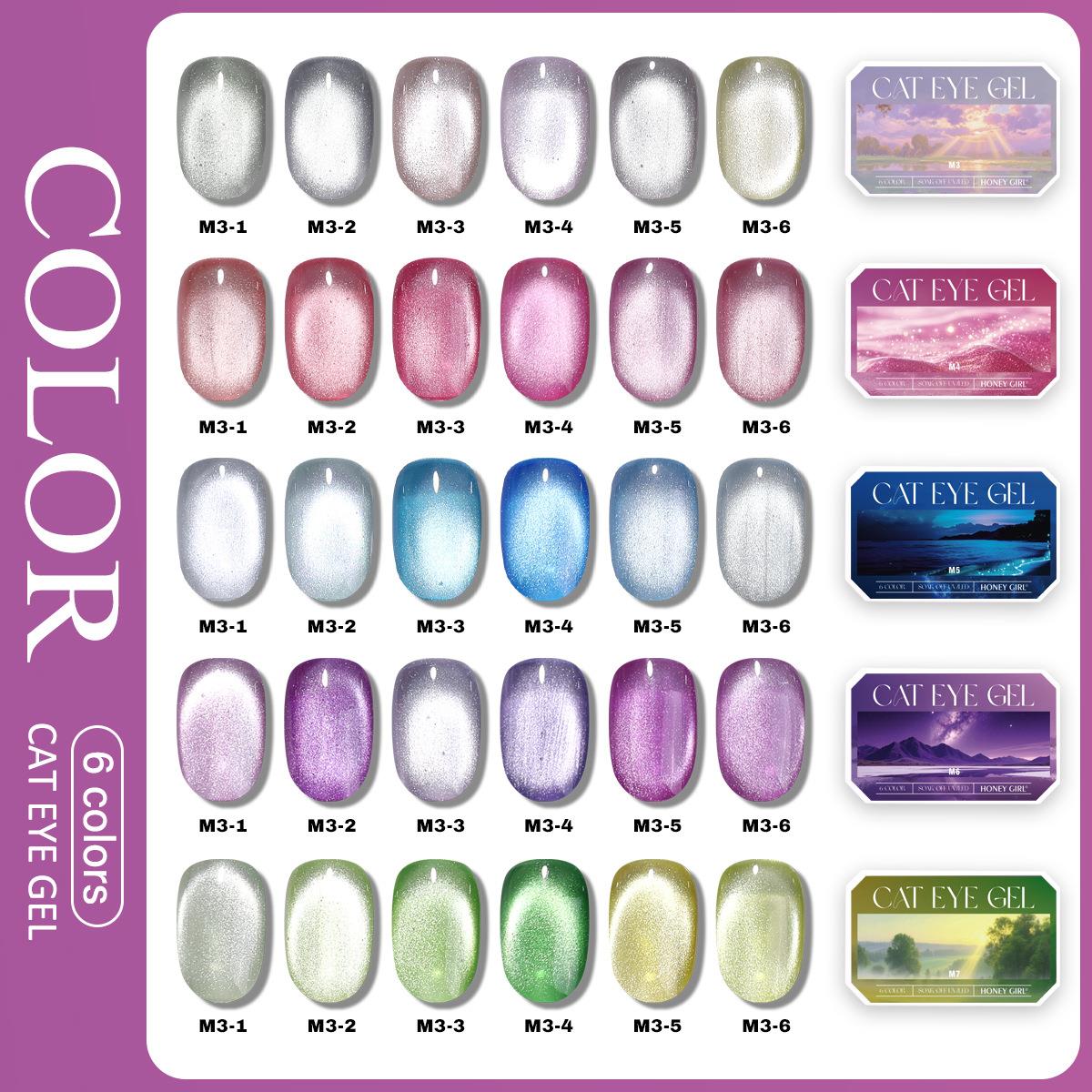6 Grid Solid Cat Eye Gel Polis - Resin Art Case ulasan dan harga