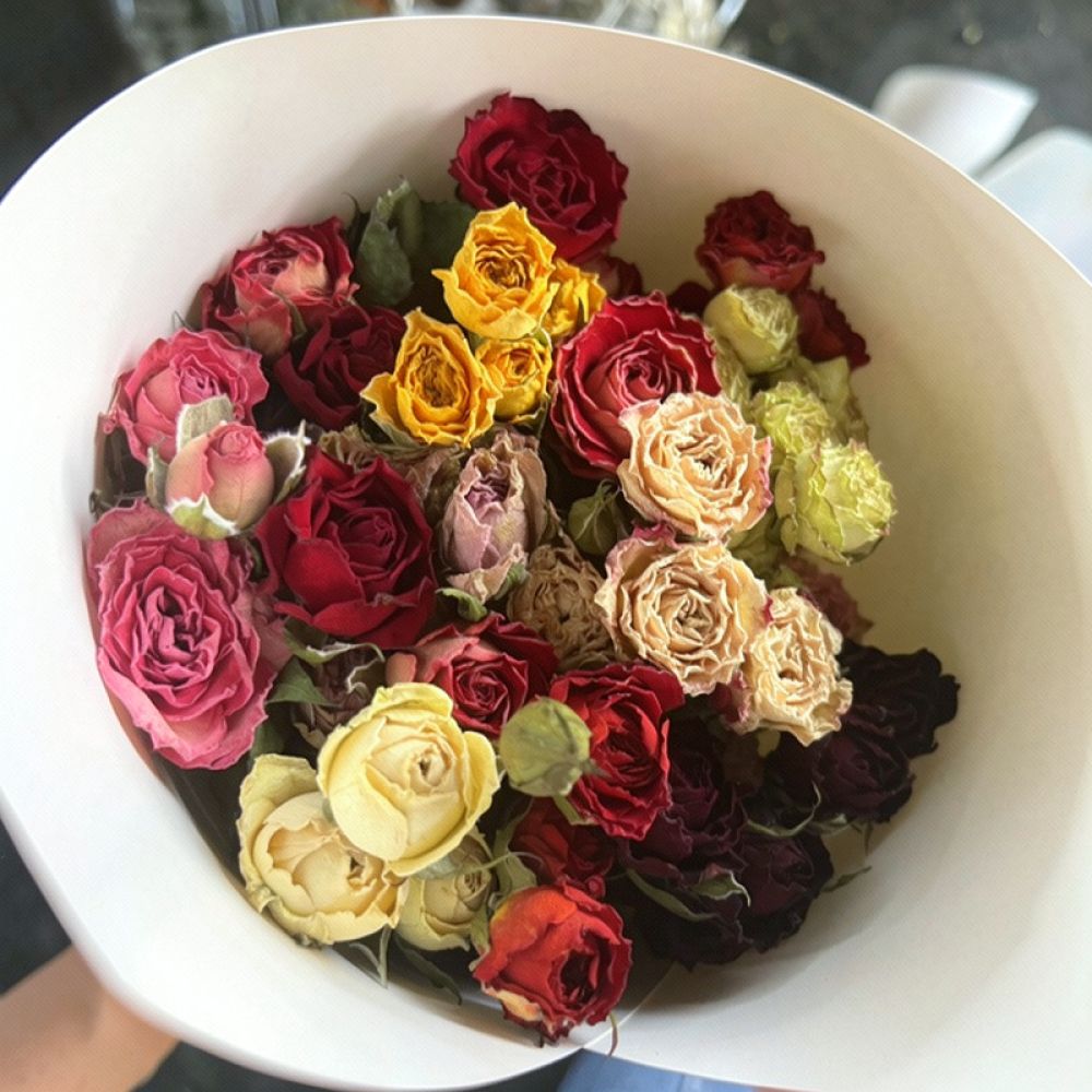 Natural Dried Rose Flower Bouq - Resin Art Rose ulasan dan harga